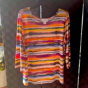 Peck & peck 3/4 sleeve shirt multi colored